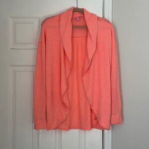 Lilly Pulitzer Coral Vintage Martha Drape Front Open Cardigan Size Small S